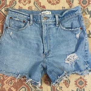 Abercrombie & Fitch Light Blue Distressed Jean Shorts